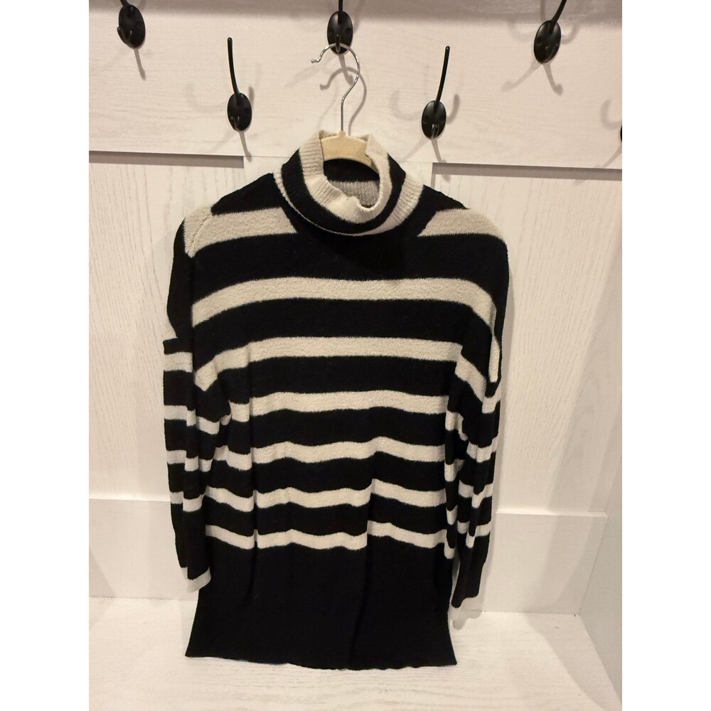 Express super soft small oversized black white stripe sweater